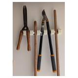 Assorted Brooms and Yard Tools
