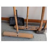 Assorted Brooms and Yard Tools