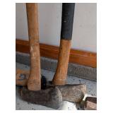 Assorted Brooms and Yard Tools