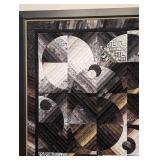 Large Framed Drunkard Pattern Quilt