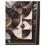 Large Framed Drunkard Pattern Quilt