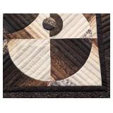 Large Framed Drunkard Pattern Quilt