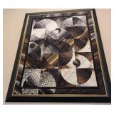 Large Framed Drunkard Pattern Quilt
