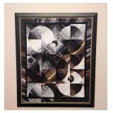 Large Framed Drunkard Pattern Quilt