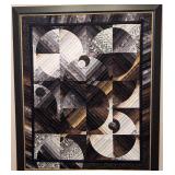 Large Framed Drunkard Pattern Quilt