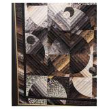 Large Framed Drunkard Pattern Quilt