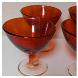 Red Tilted Glass Dessert Cups