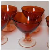 Red Tilted Glass Dessert Cups