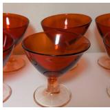 Red Tilted Glass Dessert Cups