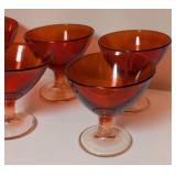 Red Tilted Glass Dessert Cups