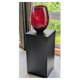 Gorgeous Kjell Engman Art Glass Dino Vase for Kosta Boda and Stand