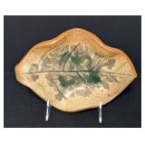 University of North Dakota School of Mines Pottery Leaf Dish
