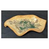 University of North Dakota School of Mines Pottery Leaf Dish