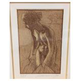 Pair of Framed Nude Silhouette Sketch Prints