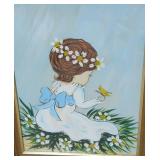 Pair of Framed Vintage Children Oil Paintings by Gohrowski