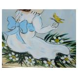 Pair of Framed Vintage Children Oil Paintings by Gohrowski