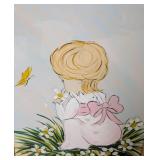 Pair of Framed Vintage Children Oil Paintings by Gohrowski