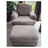 Milling Road Grey Paisley Armchair and Ottoman