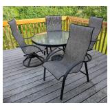 Glass Topped Patio Table Set