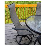 Glass Topped Patio Table Set