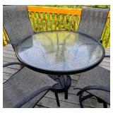 Glass Topped Patio Table Set