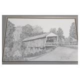 Small Framed Madison County Sketch by Doris Elliott
