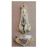 Vintage Ceramic Floral Wall Fountain