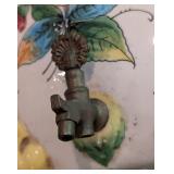 Vintage Ceramic Floral Wall Fountain