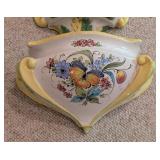 Vintage Ceramic Floral Wall Fountain