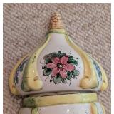 Vintage Ceramic Floral Wall Fountain
