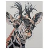 Small Framed Jean Haefele Giraffe Print