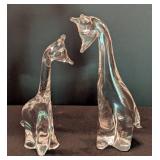 Pair of Art Glass Giraffe Figurines