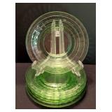 Block Pattern Uranium Glass Side Plates