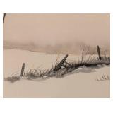Framed Herb Hultgren Watercolor Landscape Painting