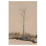 Framed Herb Hultgren Watercolor Landscape Painting