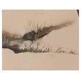 Framed Herb Hultgren Watercolor Landscape Painting