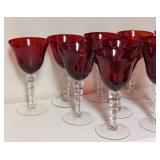 Red Glass Goblet Set