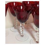 Red Glass Goblet Set