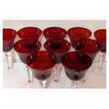 Red Glass Goblet Set