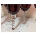 Red Glass Goblet Set