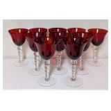 Red Glass Goblet Set