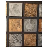 Framed Kim Grant Metallic Tile Mixed Media