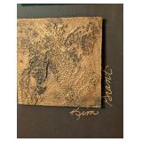 Framed Kim Grant Metallic Tile Mixed Media