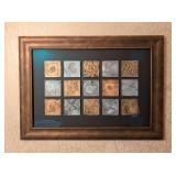Framed Kim Grant Metallic Tile Mixed Media