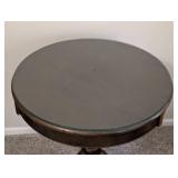 Vintage Glass Topped Mahogany Drum Table