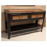 Gold and Black Painted Wood Console Table