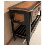 Gold and Black Painted Wood Console Table