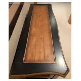 Gold and Black Painted Wood Console Table