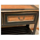 Gold and Black Painted Wood Console Table