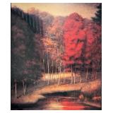 Large Framed Vermilion Meadow Print by Robert Striffolino